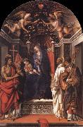 Fra Filippo Lippi Madonna and the child Enthroned with Saint john the Baptist,Victor,Bermard and Zenobius oil
